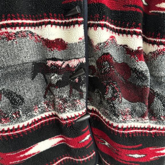 Nordic Lights Womens Med Fleece Jacket Coat Aztec Western Horses Cowgirl Barn - Picture 3 of 16